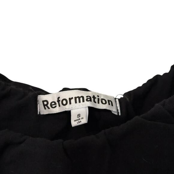 Reformation Black Alora Knit Midi Dress Size Small - Picture 4 of 7